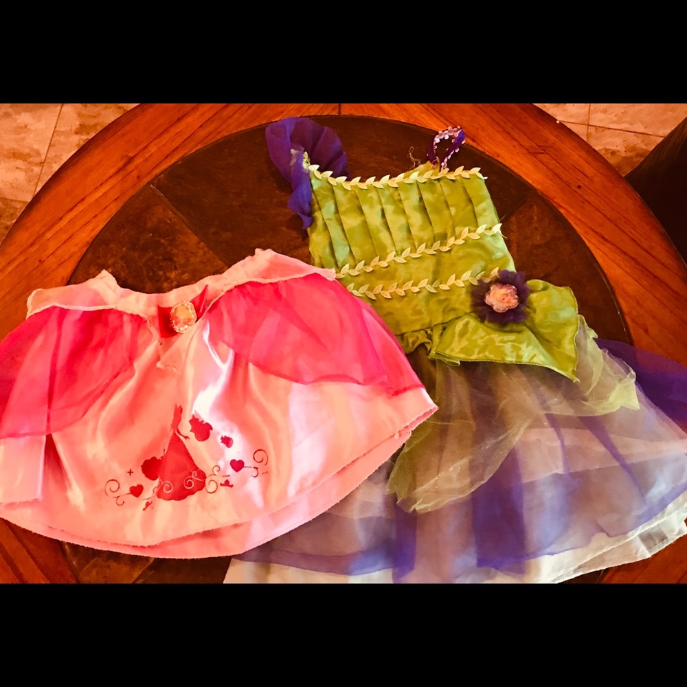 Disney’s Tinker bell and Princess Aurora costumes